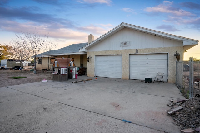 view of front of house with a garage