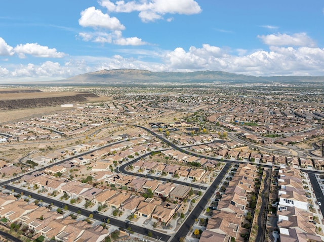 drone / aerial view with a mountain view