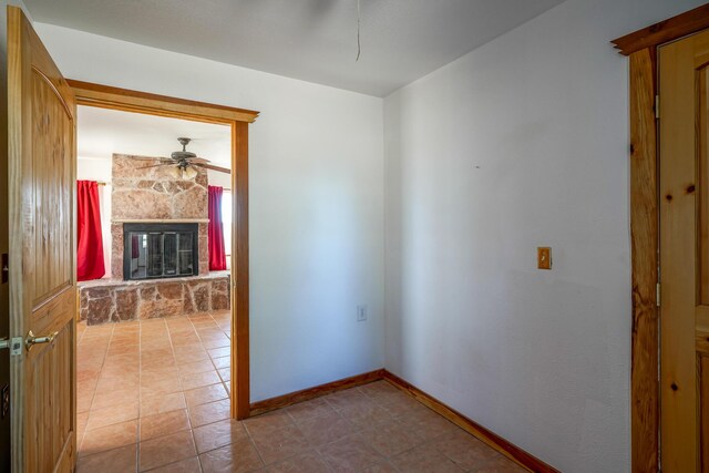 hallway with light tile patterned flooring