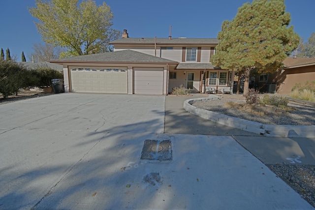 view of front of property featuring a garage