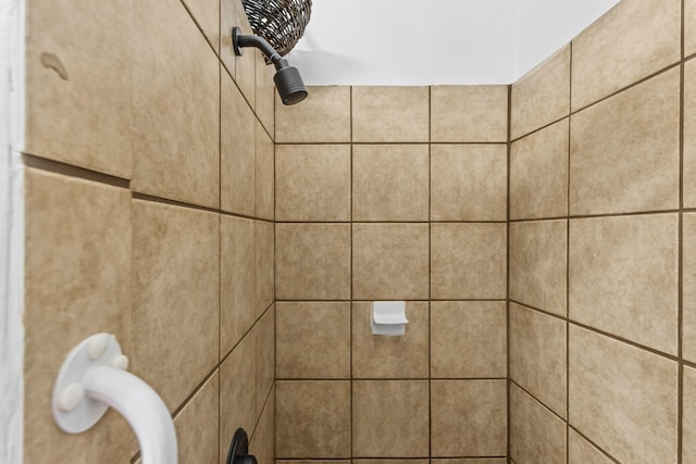 room details with a tile shower