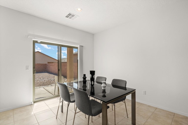 view of tiled dining area