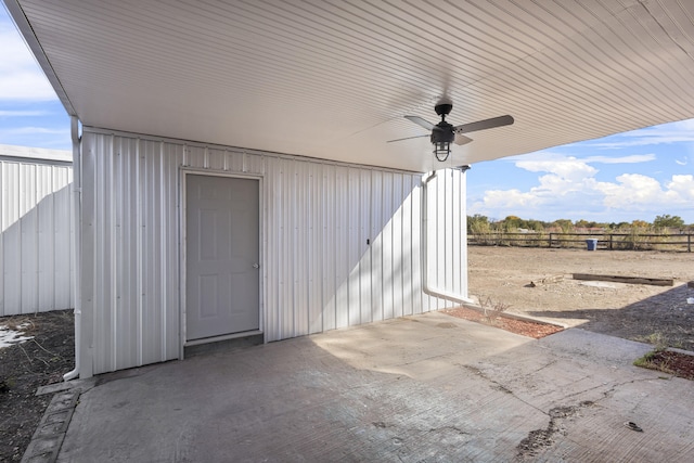 view of patio with ceiling fan