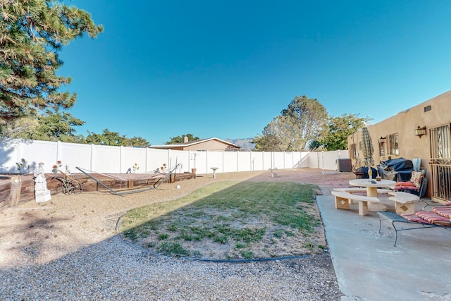 view of yard featuring a patio area