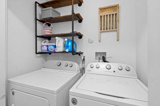 laundry room with separate washer and dryer