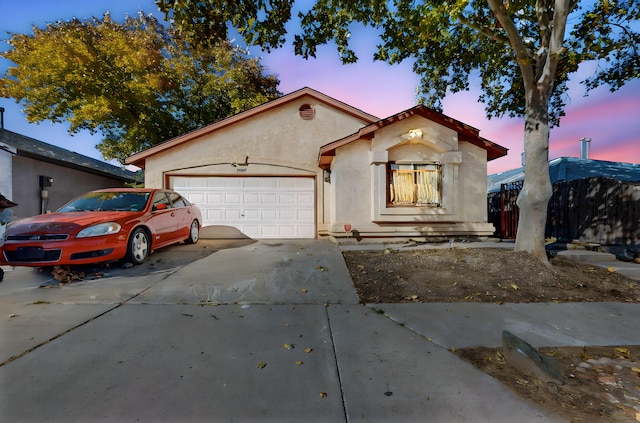 view of front of house with a garage