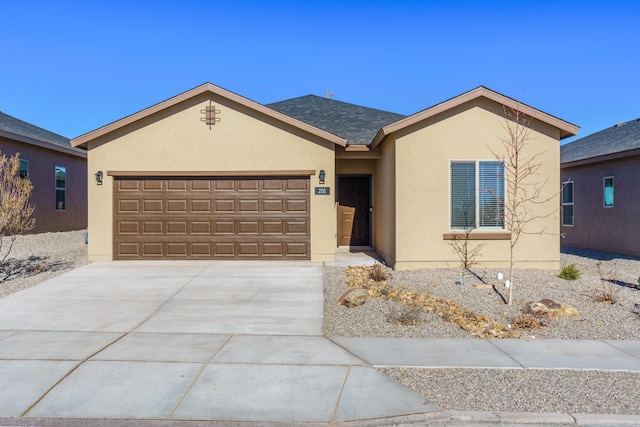 single story home featuring a garage