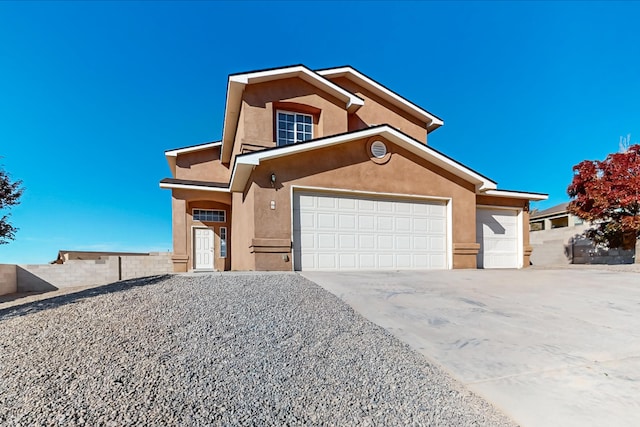 view of front facade featuring a garage