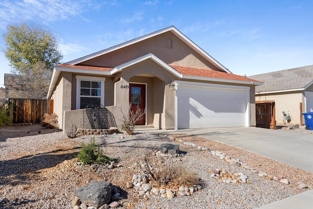 single story home with a garage