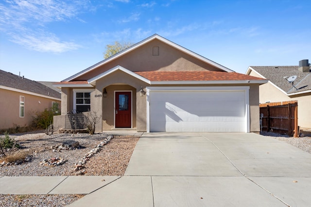 ranch-style home with a garage