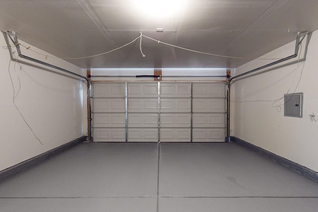 garage with electric panel