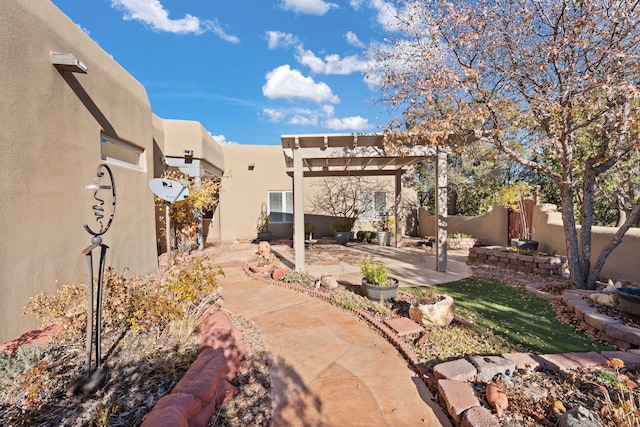 view of patio with a pergola