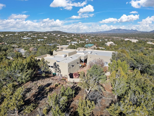 aerial view with a mountain view