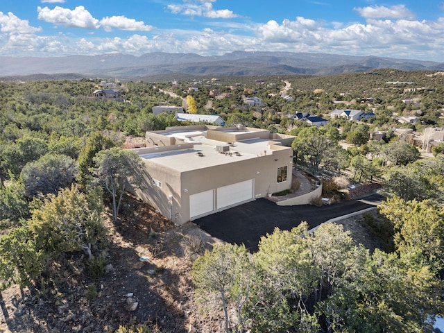 aerial view with a mountain view