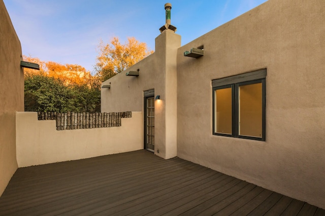 view of deck at dusk