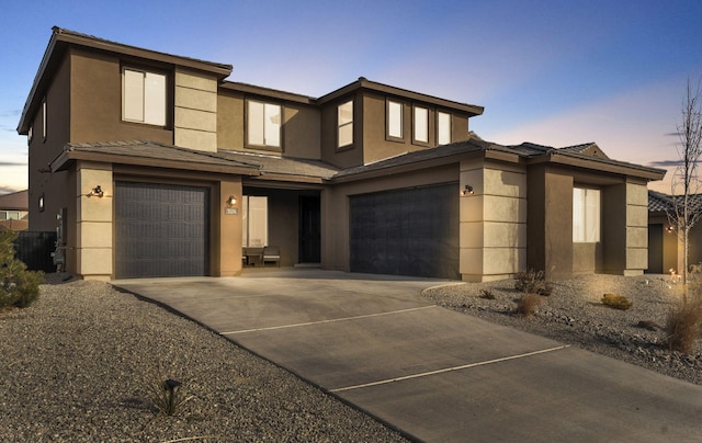 view of front of house with a garage