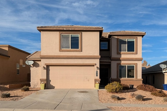 view of property featuring a garage