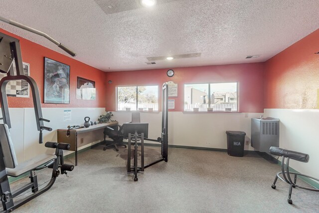 office space featuring a textured ceiling