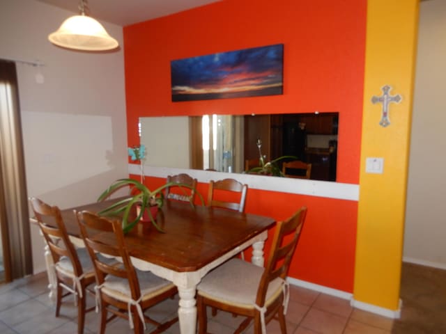 view of tiled dining room