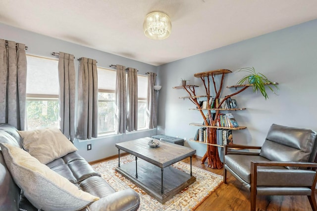 living room featuring wood-type flooring