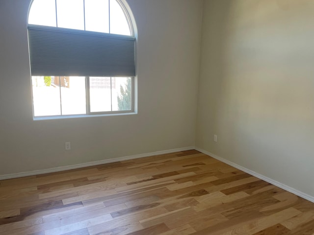 spare room featuring light hardwood / wood-style flooring