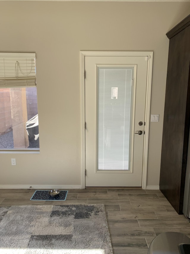 entryway featuring dark hardwood / wood-style flooring