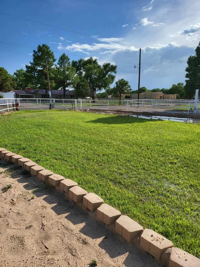 view of yard featuring a rural view