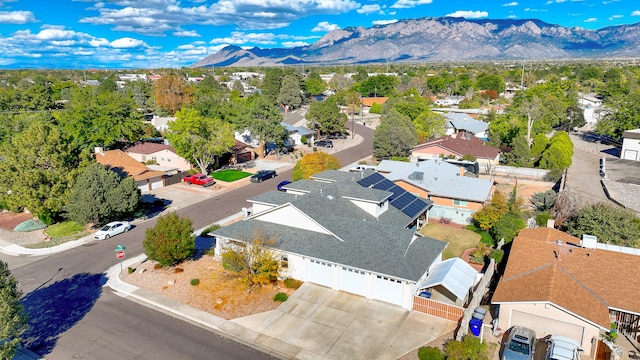 drone / aerial view with a mountain view