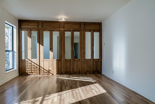 empty room featuring hardwood / wood-style flooring and a wealth of natural light