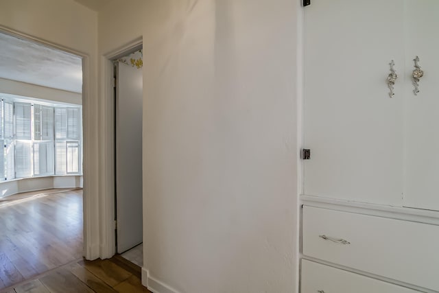 corridor featuring hardwood / wood-style floors