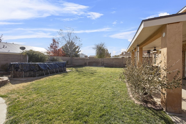 view of yard with a covered pool