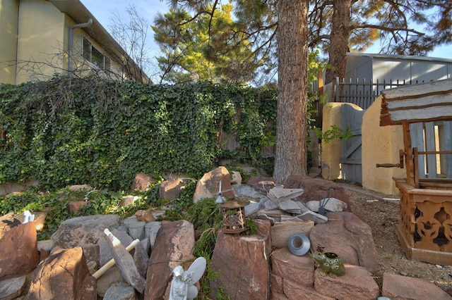 view of yard with fence