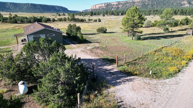 view of mountain feature featuring a rural view