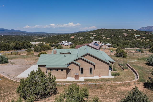 drone / aerial view with a mountain view