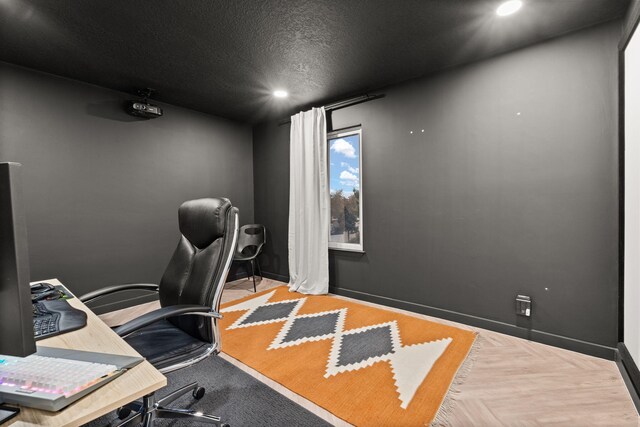 office featuring a textured ceiling