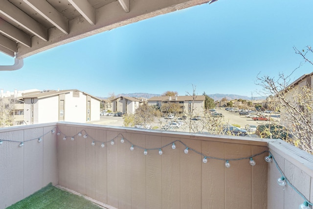 balcony with a mountain view