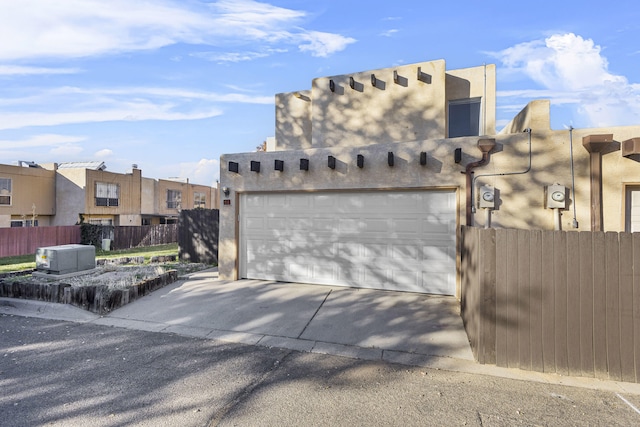 exterior space featuring a garage