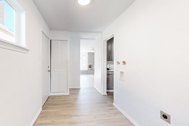 hallway featuring light hardwood / wood-style floors