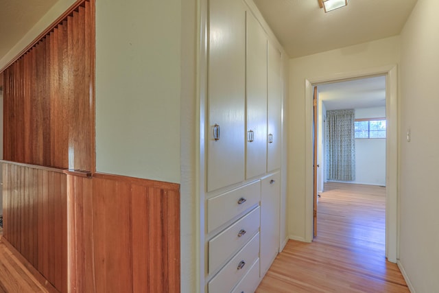 hallway featuring light wood-type flooring