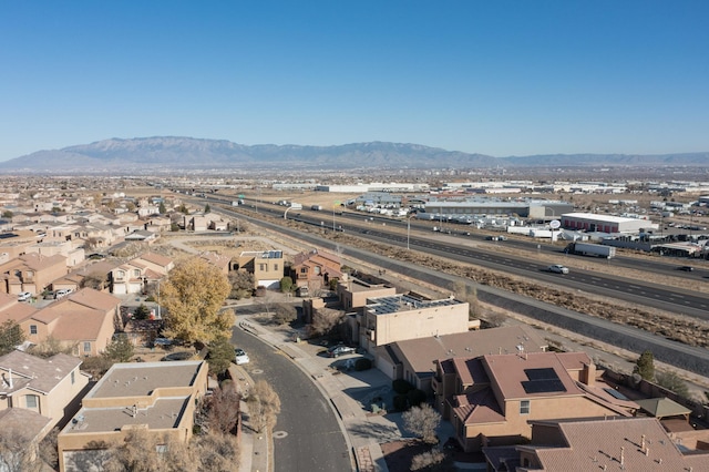 aerial view with a mountain view