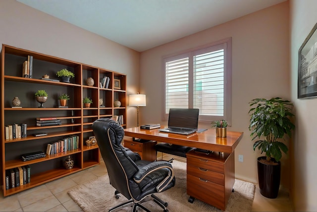 office space featuring tile patterned floors