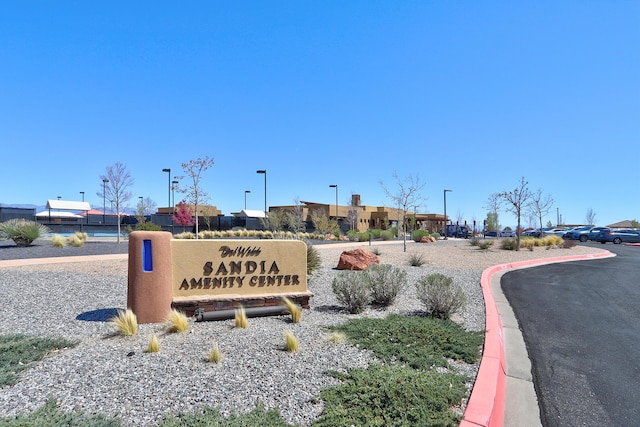 view of community sign