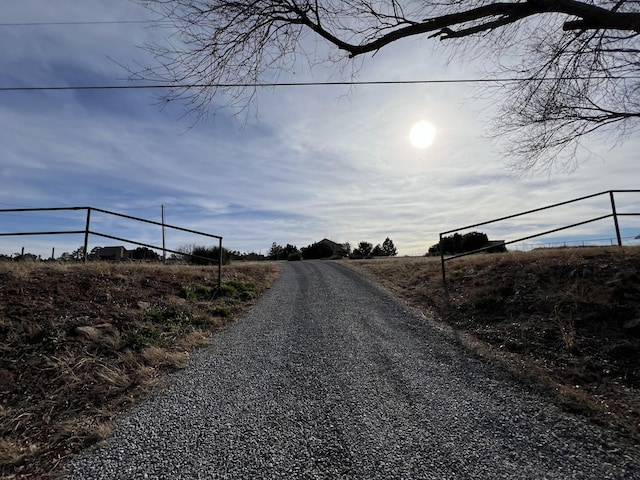 view of street with a rural view