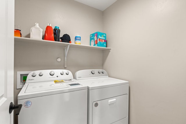 laundry area with washer and dryer