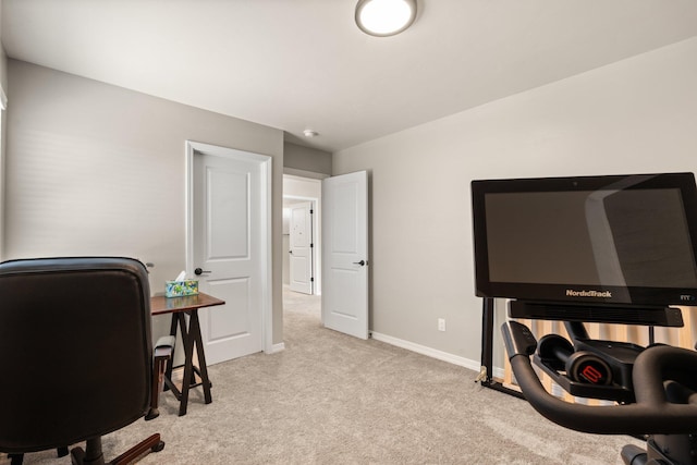 office area with light colored carpet