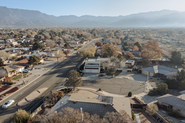 bird's eye view with a mountain view