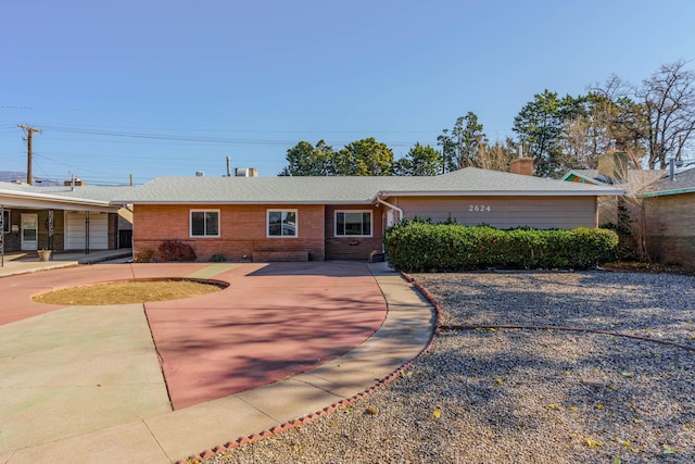 view of single story home