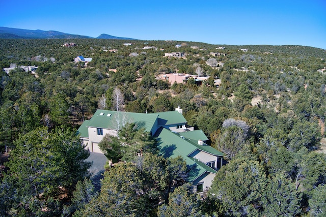 aerial view with a mountain view