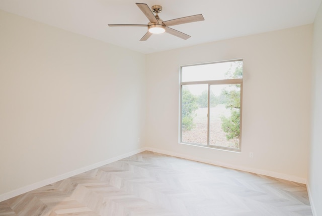 unfurnished room featuring ceiling fan