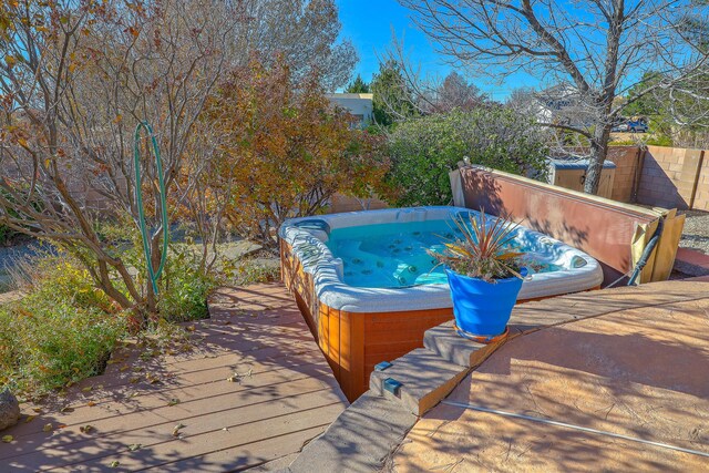 view of pool featuring a patio